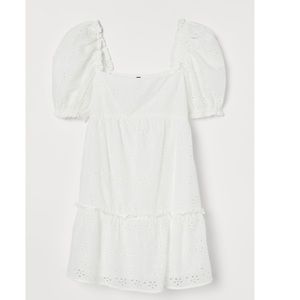 H&M White Eyelet Embroidered Mini Dress
